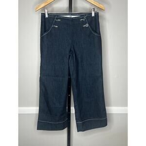 Vintage Caché Denim Sailor Pants Size 2 High Rise Wide Leg Dark Wash NWT
